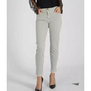 Current/Elliott Gray Cotton Blend Stiletto Dillon Raw Hem Jean Women's 28